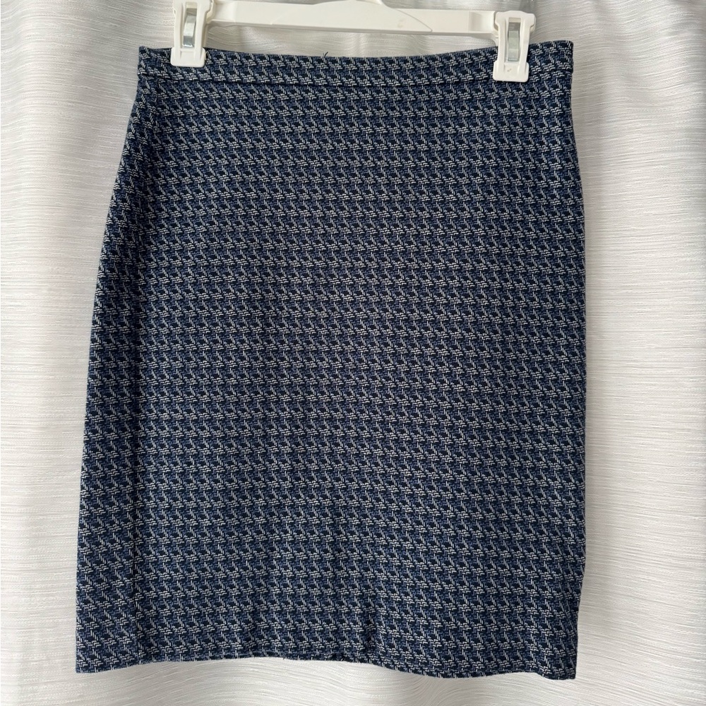 Banana Republic Navy Houndstooth Pencil Skirt